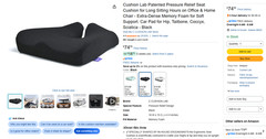 Cushion Lab CL-SC-B-002 Black Seat Cushion