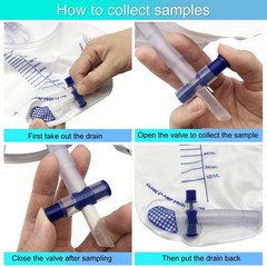 Urinary Drainage Bag with Anti-Reflux Chamber, Urine Bag with 2000 mL Volume,…