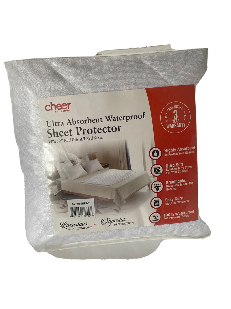 Absorbent sheet protector & Incontinence pad 34”x52″ Waterproof Cheer Brand