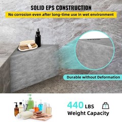 Tile Shower Seat, 22.4″ x 16″ x 20″ Waterproof Triangular Board Shower Bench