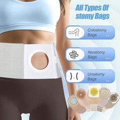 Adjustable Ostomy Hernia Belt – Breathable Stoma Support Belt for Colostomy