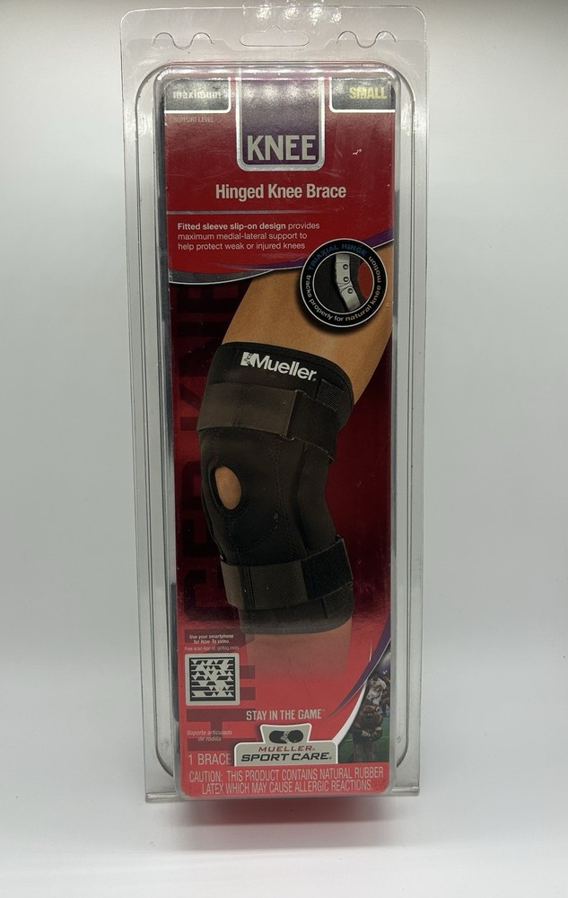 New Mueller Hinged Knee Brace, Maximum Support Level Black Size Small