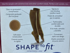 Dr. Comfort Shape to Fit Sheer Open Toe Hosiery for Women 15-20 or 20-30 mmHg
