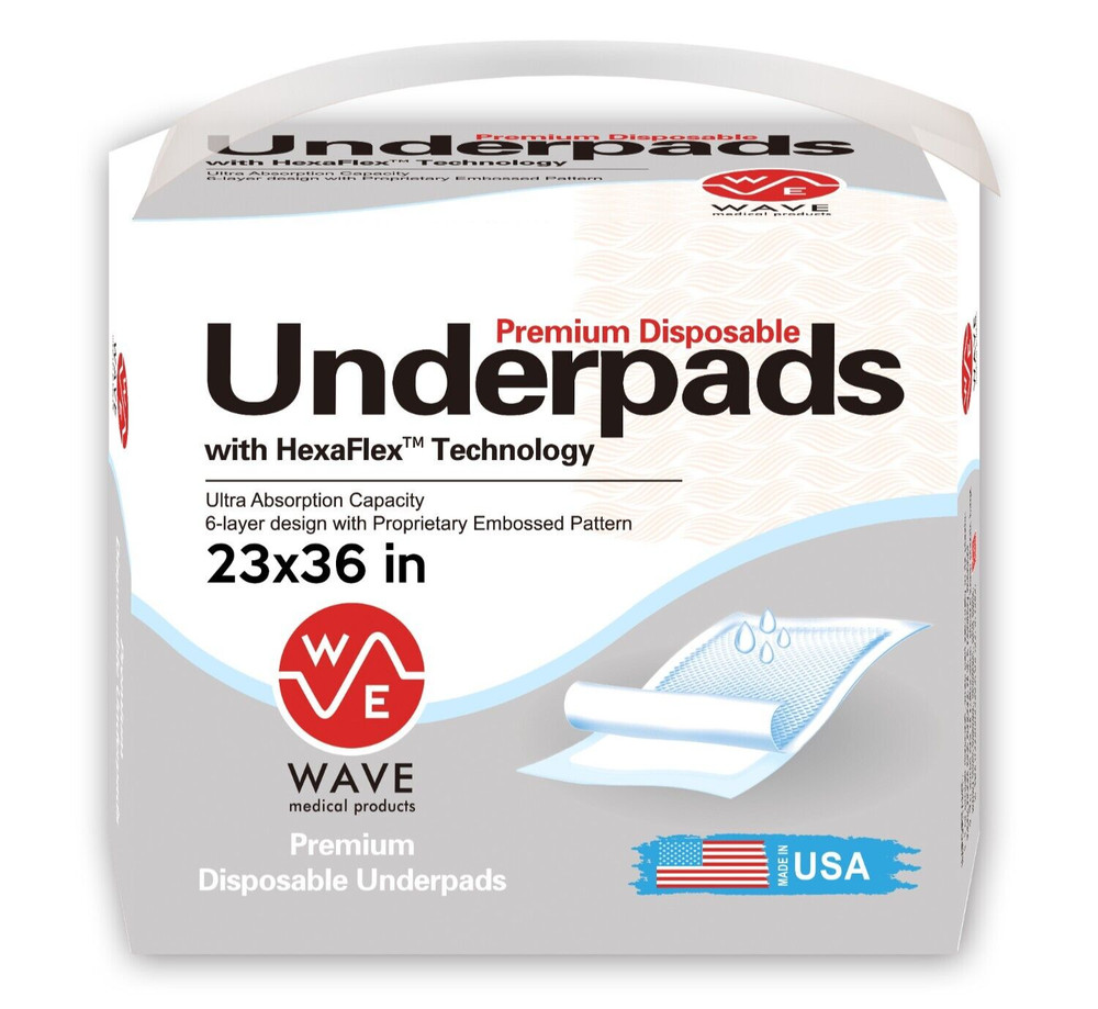 100 Disposable Incontinence Underpads 23×36 Large Quilted Bed Pads Pee Pads