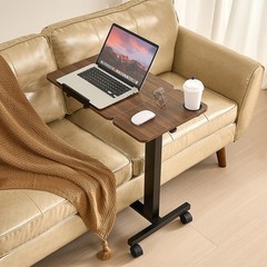Overbed Table Mobile Bed Side Desk with Flip Desktop Wheels & Cup Holder