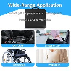 Extra Thick Large Seat Cushion -19 X 17.5 X 4 Inch Gel Memory Foam Cushion wi…