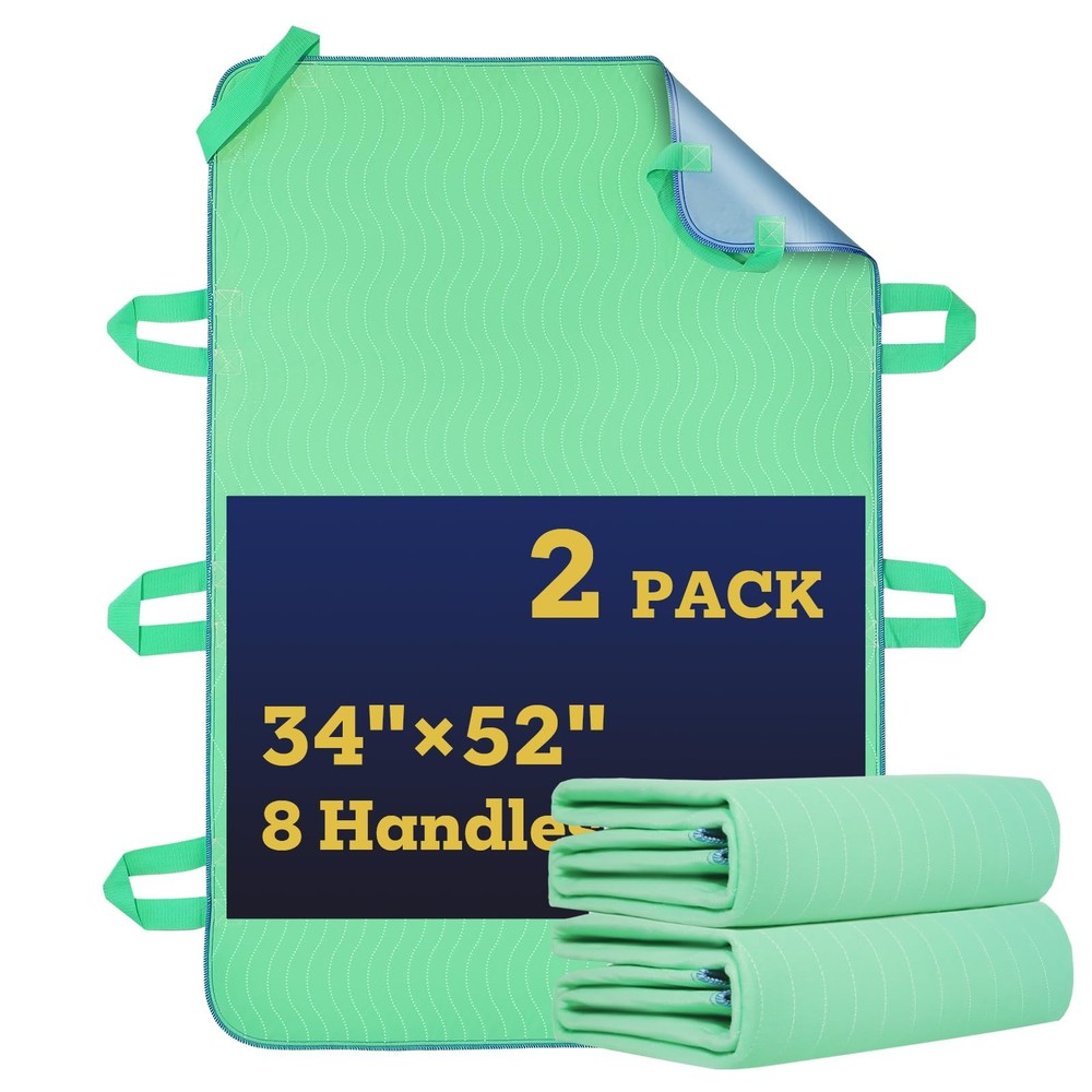 2 PCS Washable Positioning Bed Pad 8 Handle 34×52 Inch Waterproof Reusable