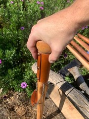 Rugged Terrain Wood Walking Cane Stick Ball Knob Round Top Palm Grip 30″ – 42″