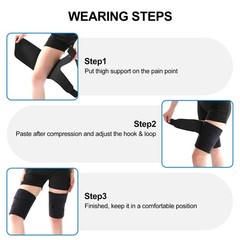 2 PCS Thigh Wraps Support NonSlip Compression Sleeve Hamstring XL Black Wrap