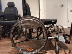Otto Bock Wheelchair, 20inch, black with silver details.
