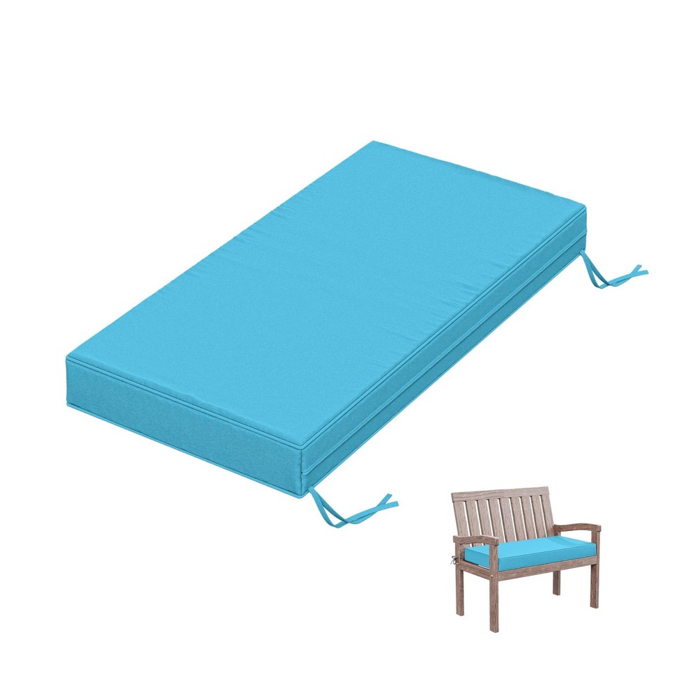 Tounosnt Outdoor Bench Cushion 36 X 18 X 3.5 Inch 36 x 18 x in, Lake Blue