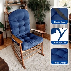 Adirondack Chair Cushion, Thick Indoor/Outdoor Rocking, Navy All-Weather