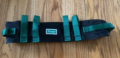 Posey Transfer Belt, Gait Belt, 37Inch Max Green, Quick Release, Black Nylon