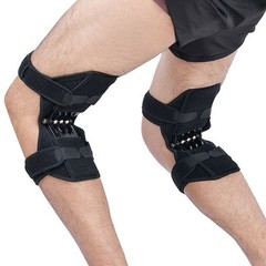 Power Knee Stabilizer Pads (1 Pair), Breathable (Black)