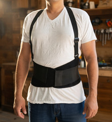 Adjustable Work Back Brace Support Belt Lower Lumbar / Heavy Duty Lifting