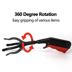 Bibabala Reacher Grabber Tool, 2pcs 30cm Grabbers for Seniors, Black+red