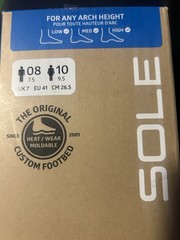 SOLE Active Medium Orthotic Insoles with Met Pad Red Size M 8,W 10 – New