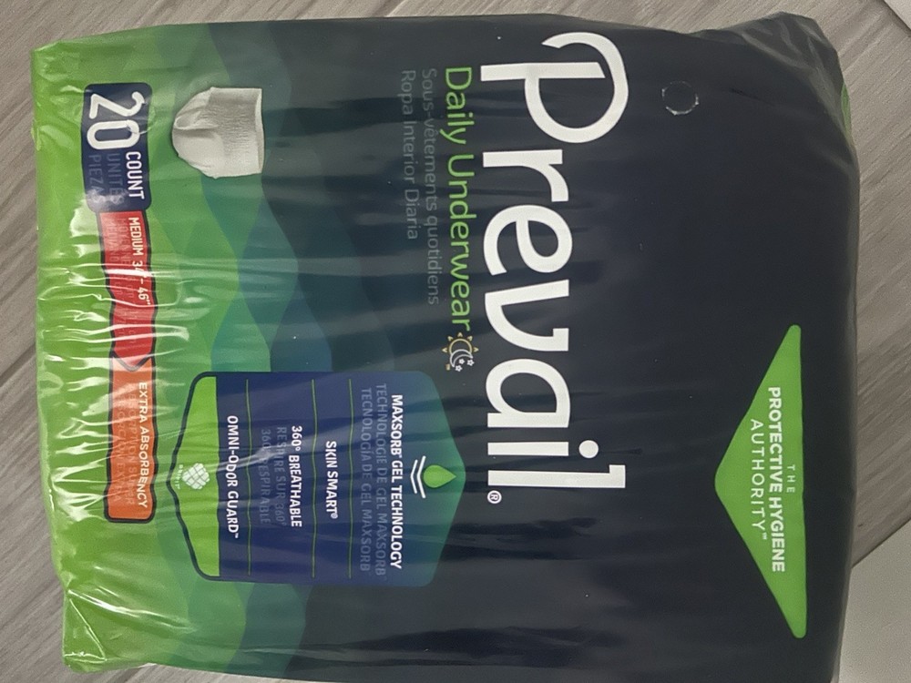 Prevail Daily Underwear Extra Absorbancy 20 Count Adult Diapers Medium Pack of 1