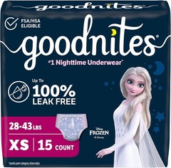 Goodnites Girls Nighttime Bedwetting Underwear, Sizes XS, S/M, L, XL, XXL