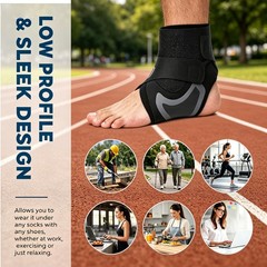 Copper Ankle Support Brace Compression Sleeve Socks Elastic Foot Pain Relief