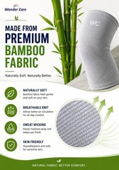 Bamboo Compression Knee Sleeves for Men & Women – Sports Support Pair M