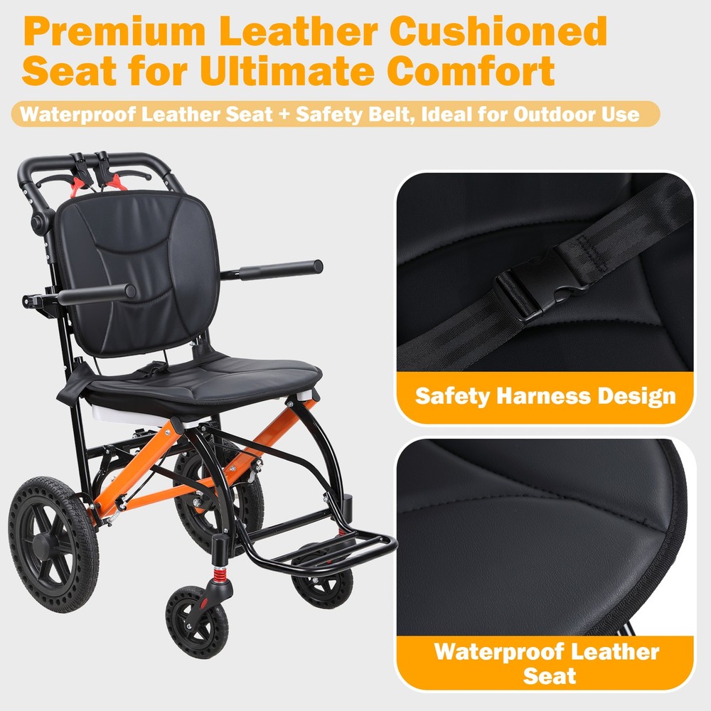 Ultra Lightweight Wheelchair Foldable All Terrain for Adults