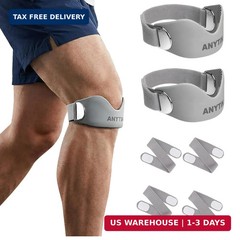 Silicone Patellar Tendon Support Strap 2 Pack, Knee Brace for Women & Men, FAST