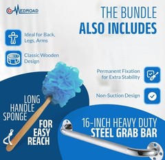 Medroad Foldable Shower Chair Adjustable Height Soft Cushion Support Up to 350lb