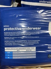 Amazon Basics Unisex Protective Underwear 64 Count Overnight Small/Medium White