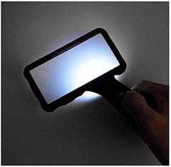 Goodforyou Hand-Held Rectangular Magnifying Glass Led Light Magnifier 10X