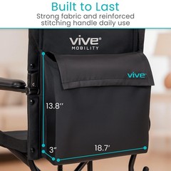 Vive Wheelchair Bag – Universal Storage Backpack for 1 Pack, Black