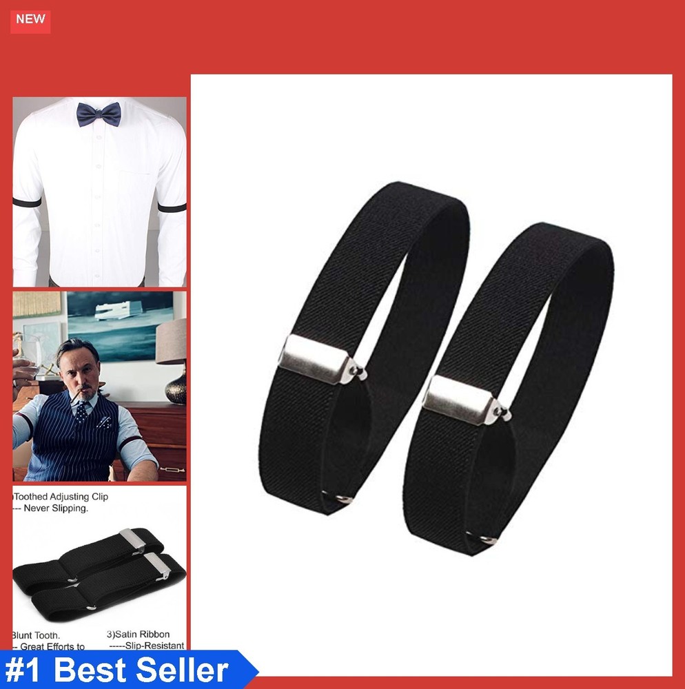 Elastic Adjustable Armband Shirt Garter Sleeve Holders 5-20 Inches 2 Pack For