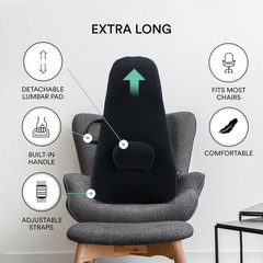 Extra Tall Highback Support Cushion with Lumbar Pillow – Portable Comfort