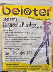 Beister 20-30 mmHg 1 Pair Compression Stockings Women & Men M Med Black Open Toe