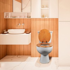 Angel Shield Wood Toilet Seat Elongated with Soft Close,Easy Elongated,