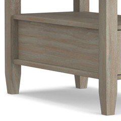 Simplihome Warm Shaker End – 14 Inch Wide Solid Wood Narrow Side In Distressed