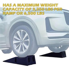 50515 6.25″ Lift Car Ramps, 2-Pack – 13,000lb GVW, Deep Grooved Surface for