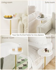 Masupu Drink Table Round Side Table For Small Spaces Pedestal Side Table Small