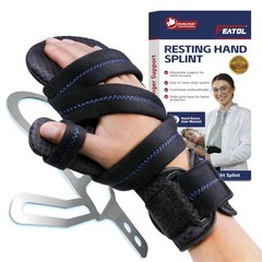 FEATOL Resting Hand Splint with Thumb Support for Men and Small/Medium, Black
