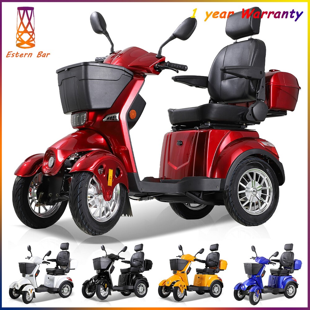 Heavy Duty 4-Wheel Mobility Scooters 31 Miles 3-Speed 800W 500lbs Capacity