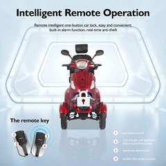 Heavy Duty 4-Wheel Mobility Scooters 31 Miles 3-Speed 800W 500lbs Capacity Green
