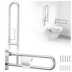 Toilet Grab Bar Support Rail 29.5 Inch, Anti-Slip Knurled Handicap Bathroom Safe