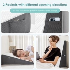 Cozymaker 7.5″ Bed Wedge Pillow for Sleeping After Surgery, Back Support, Leg