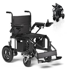 Electric Wheelchair 25Mi Range, Foldable Power Chair with Suspension Heavy Duty