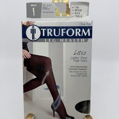 TRUFORM Lites Sheer Thigh High 8-15mmHg (Black) Medium