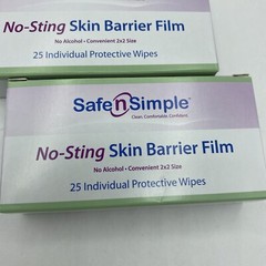 75 SAFE N SIMPLE SNS80725 Skin Barrier Film Wipes, No Sting Exp. 2025 Ostomy