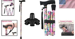 Elegant Pink Adjustable Walking Cane for Men & Women – 5 Levels, Compact Design