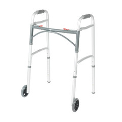 Drive Medical Deluxe Folding Walker with Wheels, U-Shaped Frame