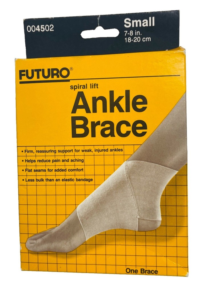 Futuro Spirl Lift Small Ankle Brace 004502 Vintage 1983 W/Box And Instructions