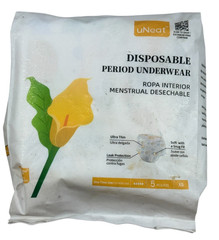 uNeat Disposable Period Underwear, Ultra Thin, Leak Protection, 5PC, Size XS